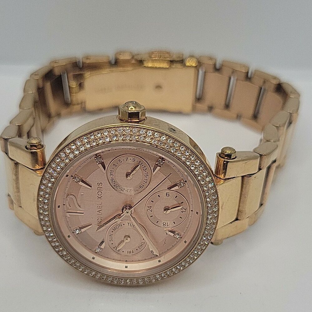Michael Kors MK6352 Women's Stainless Steel Analog Gold Dial Quartz Watch BC627 - Picture 6 of 10
